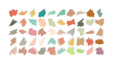 organic shapes set. Abstract vintage color aesthetic illustration. Elements for social media post, stories background, prints