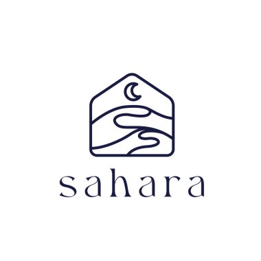 Luxury Sahara Desert Monoline Logo design vector template