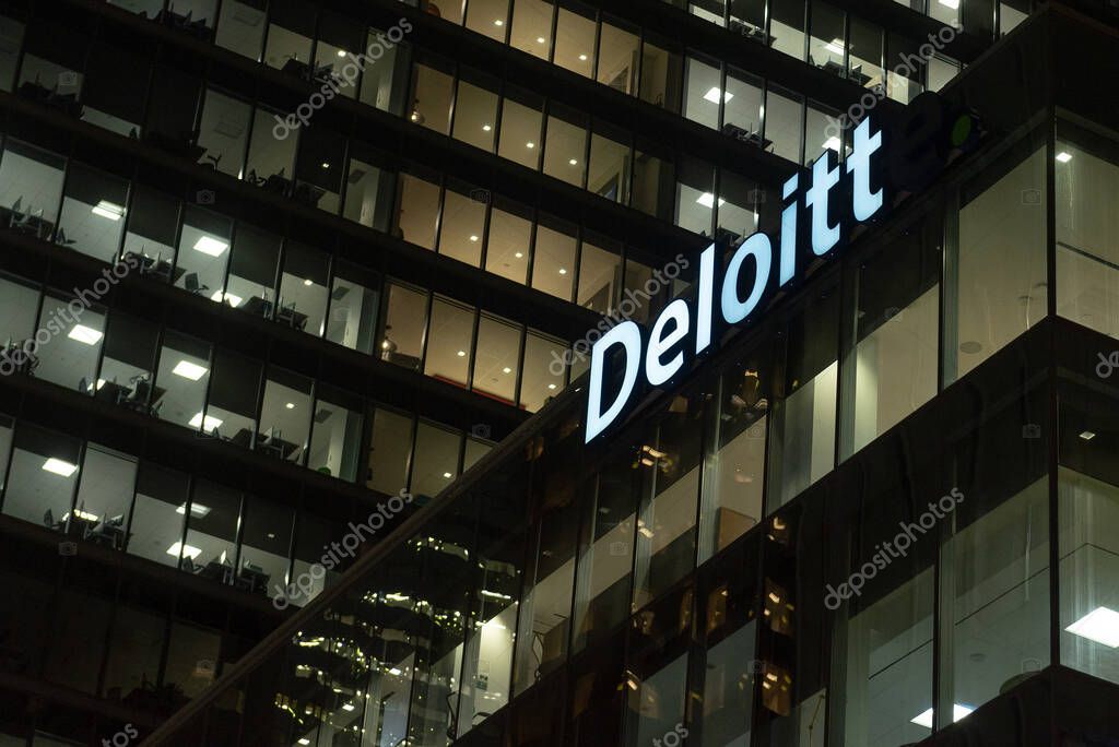 Toronto, ON, Canada January 1, 2022 Deloitte sign on the national