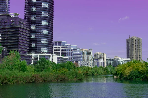 Landmark View Modern Buildings Humber Bay Park Etobicoke Ontario Canada — Stock Photo, Image