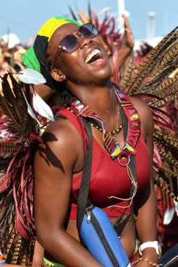 Toronto, Kanada - Ağustos 04: Masqueraders Toronto Karayip karnaval Grand Parade adlı sergi yer yer almak