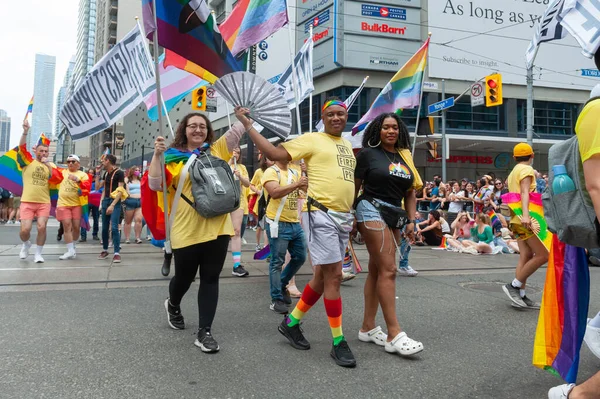 Toronto Canadá Junio 2022 Participantes Desfile Anual Del Orgullo Del — Foto de Stock