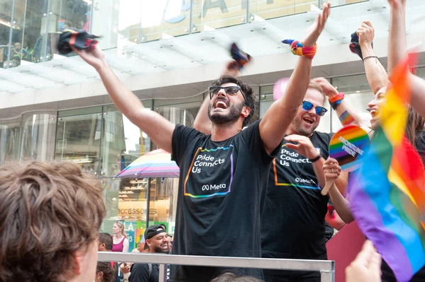 Toronto Canadá Junio 2022 Participantes Desfile Anual Del Orgullo Del — Foto de Stock