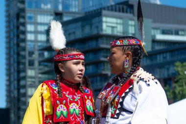 Toronto, ON, Canada - June 18, 2022: Dancer during the National Aboriginal Day and Indigenous Arts Festival. The festival celebrates Indigenous and Metis culture through traditional and contemporary music.
