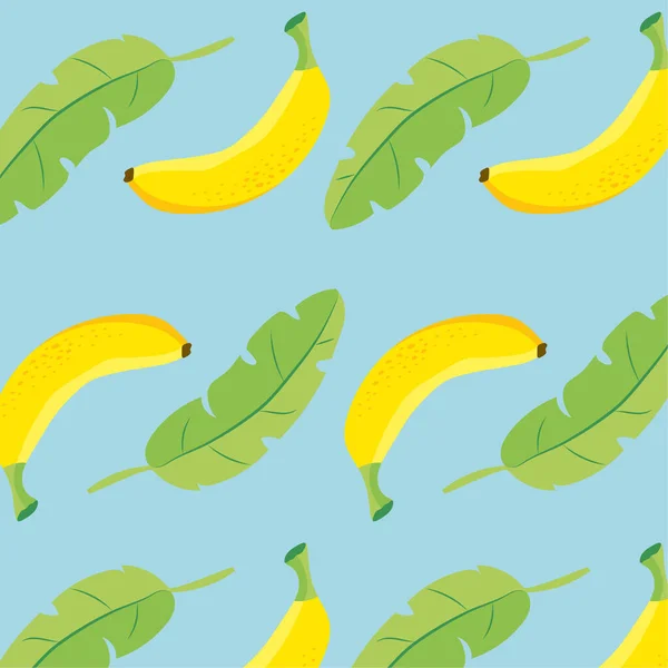 Banana Foglie Modello Tropico Vettoriale Moda — Vettoriale Stock