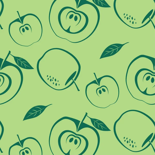 Apple Pears Cherry Seamless Pattern Apples Vector Illustration —  Vetores de Stock