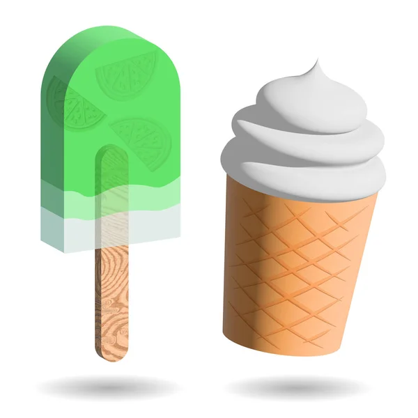 ice cream set sweet food lime