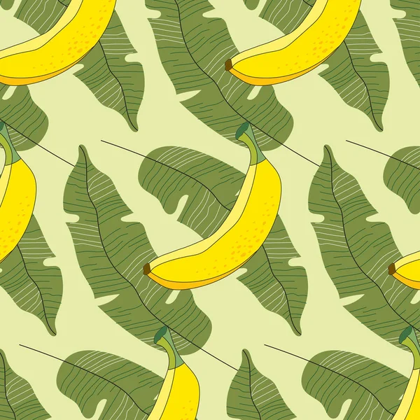 Banana Leaves Tropic Vector Fashion — ストックベクタ