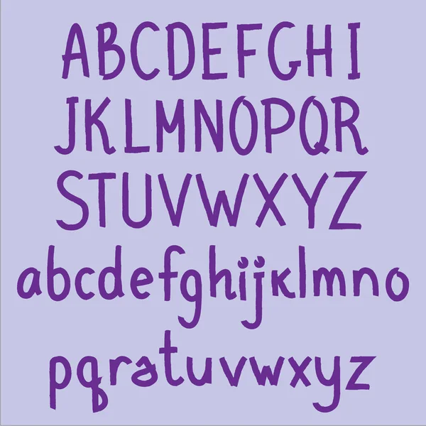 Buchstaben Alphabet Englische Schrift Pinselstriche — Stockvektor