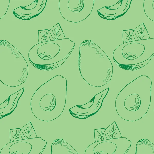 Avocado Line Pattern Healthy Food Diet — Stockový vektor