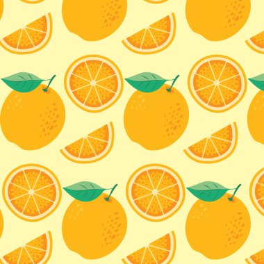 oranges whole and piece pattern tropical