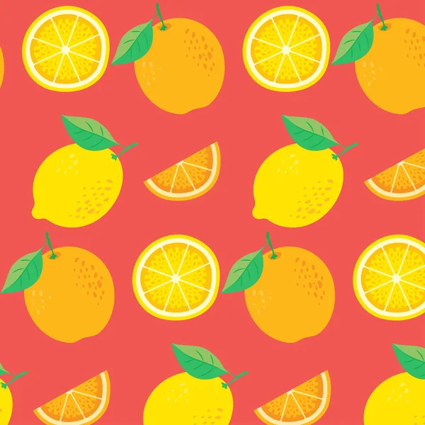 Oranges Lemon Whole Piece Pattern — Stockvector