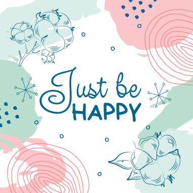 Sancak Sadece pamuklu soyut arkaplan ile Mutlu Yazdır