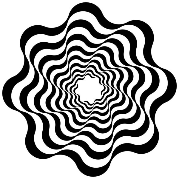 abstract illustration, illusory background, black and white flower art, banner, poster