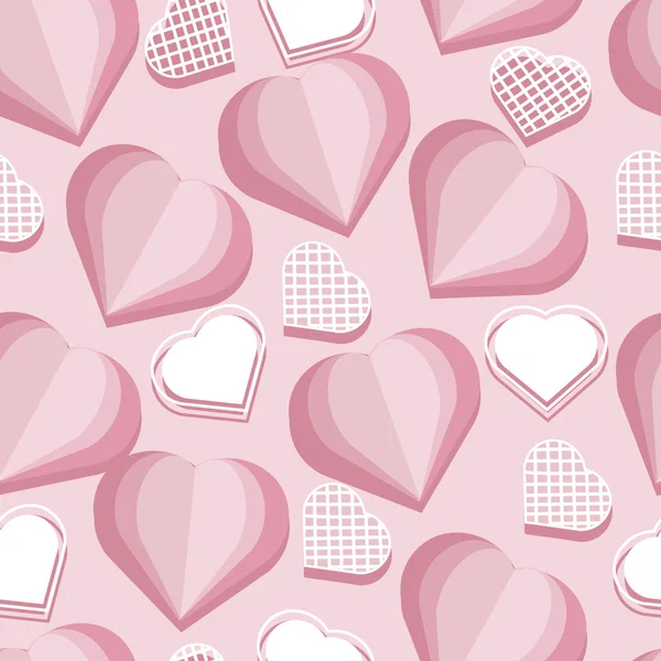 Motif Sans Couture Pour Saint Valentin Cœurs Rose Blanc Dans — Image vectorielle