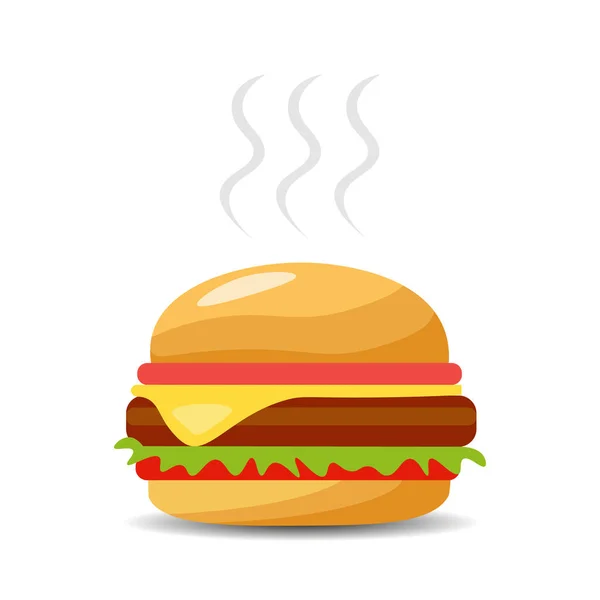 Illust Hamburguesa Multicolor Sobre Fondo Blanco Para Industria Alimentaria — Vector de stock