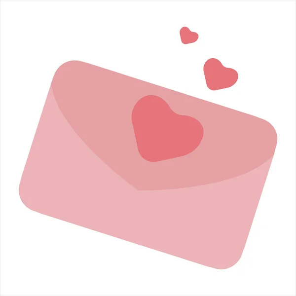 粉红信封 白色背景 明信片 情人节海报 结婚日 — 图库矢量图片