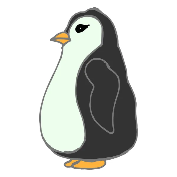 Ilustración Dibujado Mano Papá Pingüino Papel Tapiz Textil Para Niños — Archivo Imágenes Vectoriales