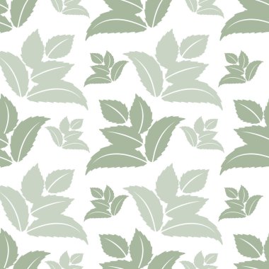 Kusursuz desen, beyaz arka planda boyanmış hassas yaprakların izleri. Tekstil ve duvar kağıtları için tasarım. Paketleme için dekor.