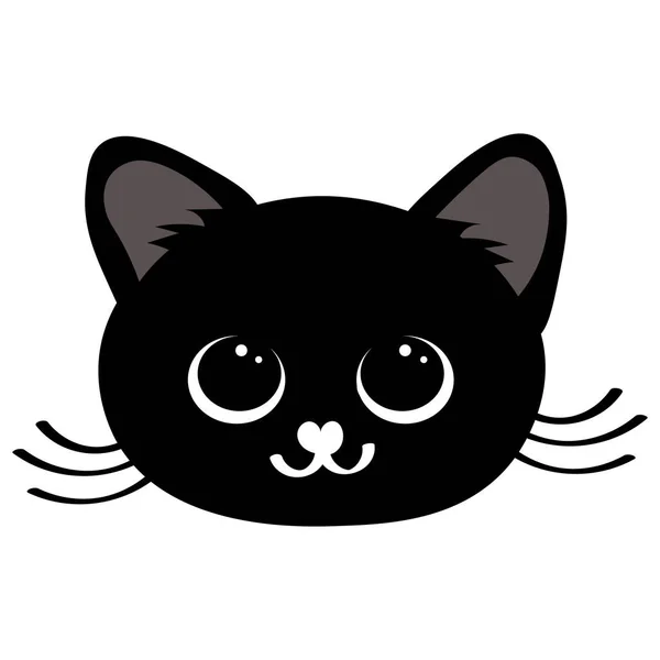 Arte Parede Ilustração Bonito Rosto Gato Preto Design Gráfico Para —  Vetores de Stock