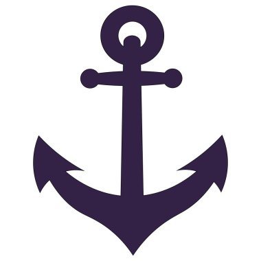 Denizci sembolü, mavi çapa. Dekorasyon için tasarım. Tekstil, baskı, kağıt