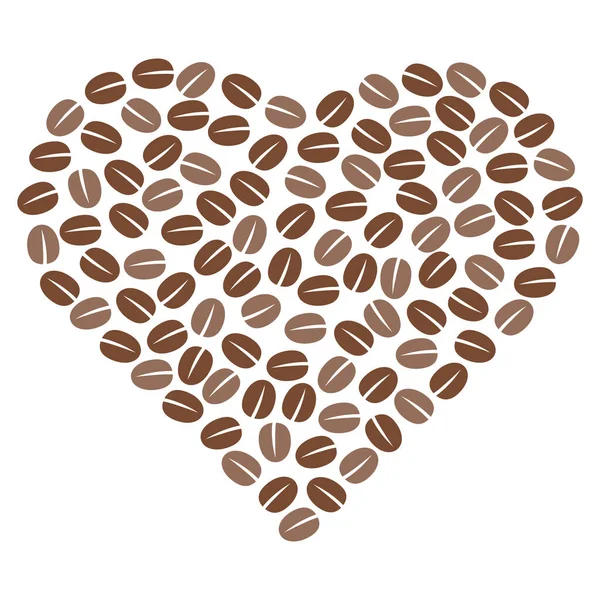 Sztuka Serce Zrobione Ziaren Kawy Projekt Dla Miłośników Kawy Pocztówka — Wektor stockowy