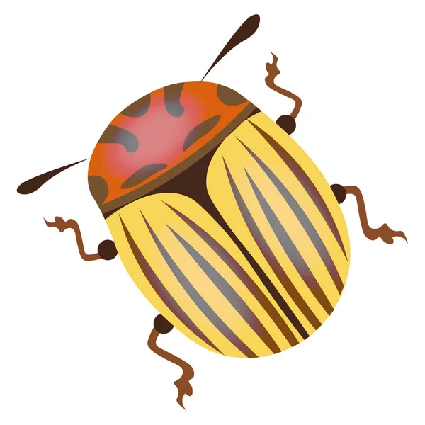 Illustration Cute Multicolored Colorado Potato Beetle Insect Graphic Design Postcard — Stock Vector