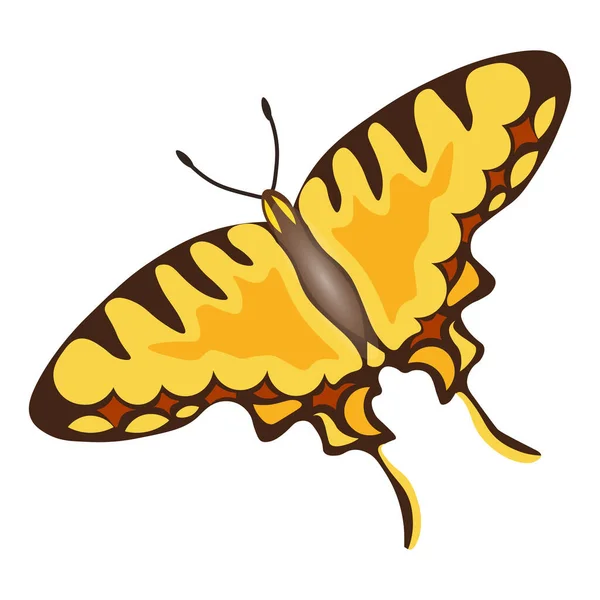 Illustration Papillon Jaune Multicolore Mignon Insecte Conception Graphique Pour Carte — Image vectorielle