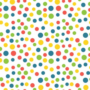 Kusursuz basit desen, beyaz arkaplanda renkli benekler. Tekstil, tatil dekoru, baskı