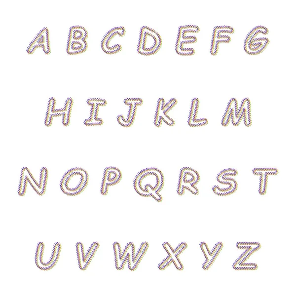 Sæt Bogstaver Fra Små Flerfarvede Prikker Det Engelske Alfabet Udskriv – Stock-vektor
