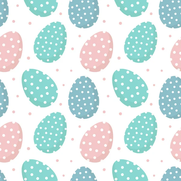 Patrón Sin Costuras Pascua Huevos Pintados Con Lunares Colores Pastel — Vector de stock