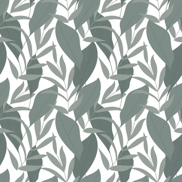 Seamless Pattern Tropical Leaves Pastel Colors White Background Print Textiles — Vetor de Stock