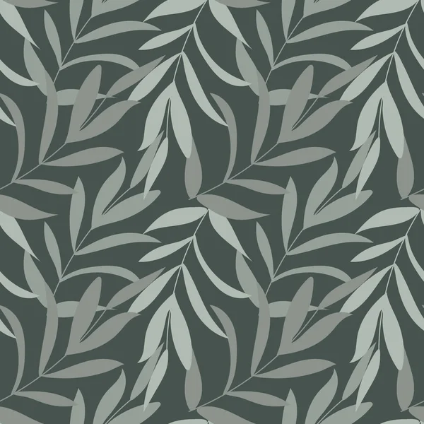 Seamless Pattern Tropical Leaves Pastel Colors Green Background Print Textiles — Vetor de Stock