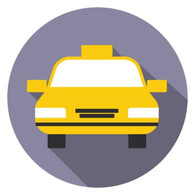 Taksi ikonu, otel işleri için tasarım. Sarı gri tasarım, vektör