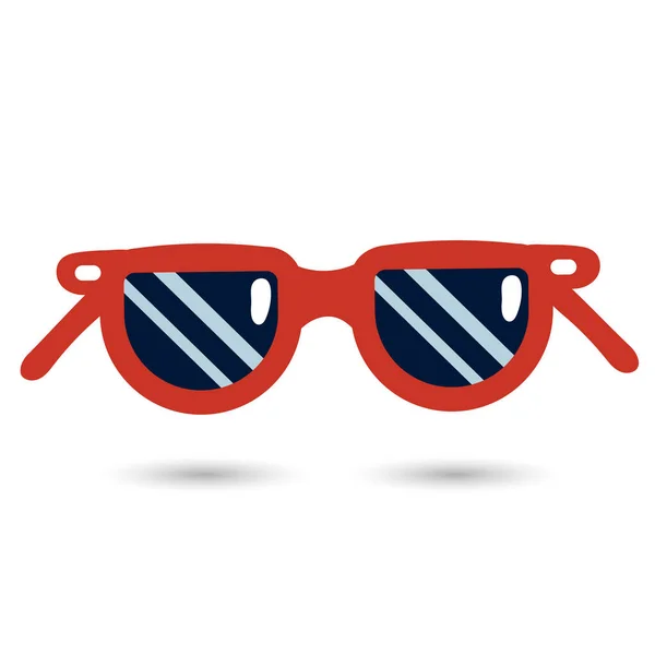 Schwarze Sonnenbrille Mit Rotem Rahmen Sommer Illustration Ikone Clip Art — Stockvektor