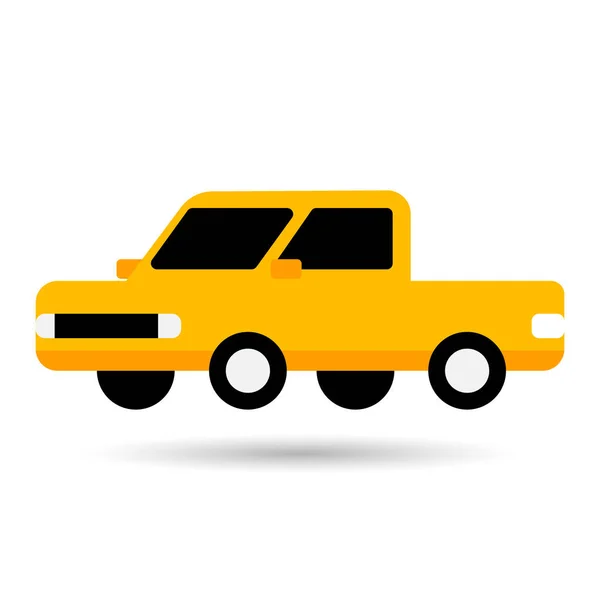 Illustration Camion Jaune Icône Transport Illustration Plate Vecteur — Image vectorielle