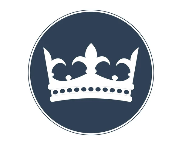 Královská Koruna Modrém Kruhu Bílém Pozadí Ilustrace Výročí Vlády Anglické — Stockový vektor
