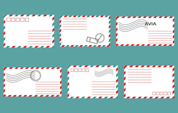 Posta Zarfları Yeşil Arka Planda Beyaz Acil Zarflar Simgeler Vektör — Stok Vektör