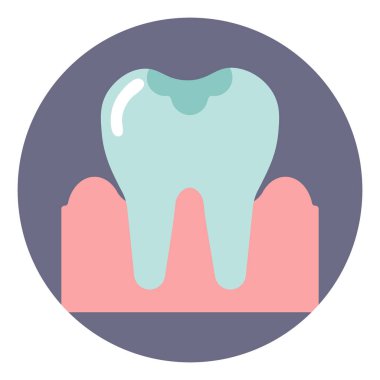 Diş eti, sakız, ikon, vektör. Tıbbi konsept, diş illüstrasyonu