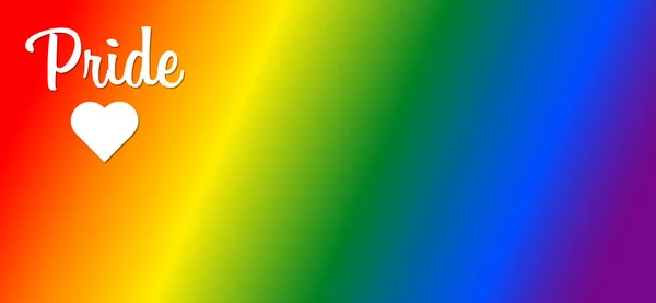 Lgbt骄傲横幅 斜梯度Lgbt旗颜色彩虹和心脏 网络资源 — 图库矢量图片