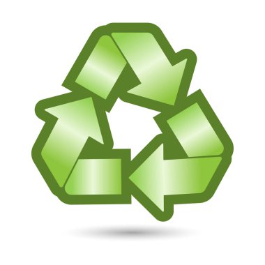 Ekolojik ikon, çöp geri dönüşüm ikonu, yeşil tasarım. Logo, vektör