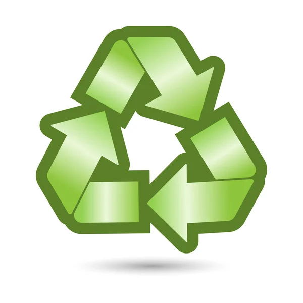 Экологическая Икона Значок Утилизации Мусора Зеленый Дизайн Логотип Вектор — стоковый вектор