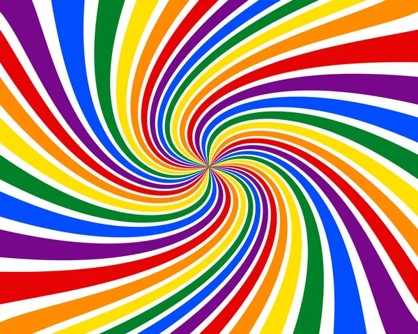 Lgbt标志彩虹颜色的抽象螺旋形背景 骄傲月横幅 — 图库矢量图片