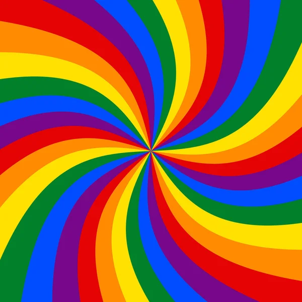 色彩艳丽的彩虹螺旋背景Lgbt标志的颜色 — 图库矢量图片