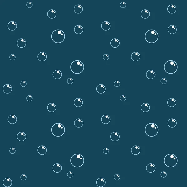 Seamless Pattern Water Bubbles Blue Sea Background Print Children Background — Stock Vector