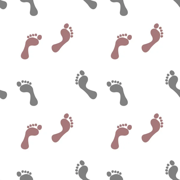 Seamless Pattern Prints Human Feet White Background Print Background Textile - Stok Vektor