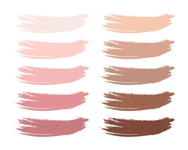 Set Brush Strokes Acrylic Pink Beige Pastel Colors Backgrounds Decor — Stockvektor