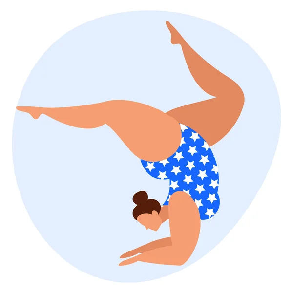 Lovely Plump Woman Swimsuit Body Positivity Concept Illustration Vector — Διανυσματικό Αρχείο