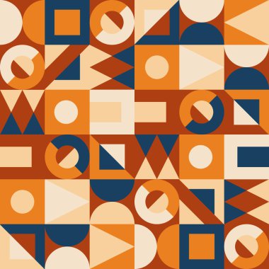 Seamless pattern, abstract geometric shapes in pastel colors. Print, textile, vector