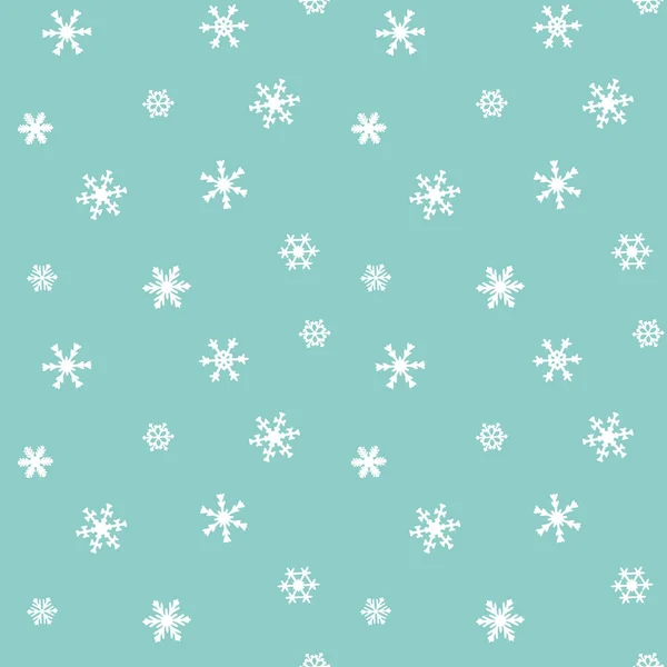 Naadloos Patroon Witte Sneeuwvlokken Sterren Een Blauwe Achtergrond Bedrukking Kerst — Stockvector